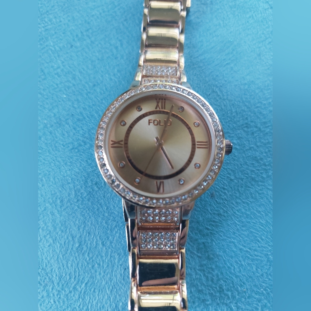 Ladies Folio Quartz Link Watch In Rose Goldtone Metal, Bundle Possibility